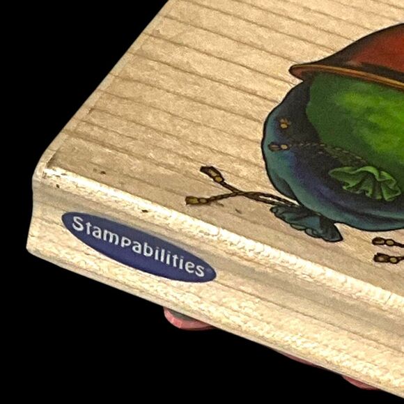 Stampabilities Santa in Sleigh Large Wood Mount Rubber Stamp Christmas NEW - Picture 8 of 10